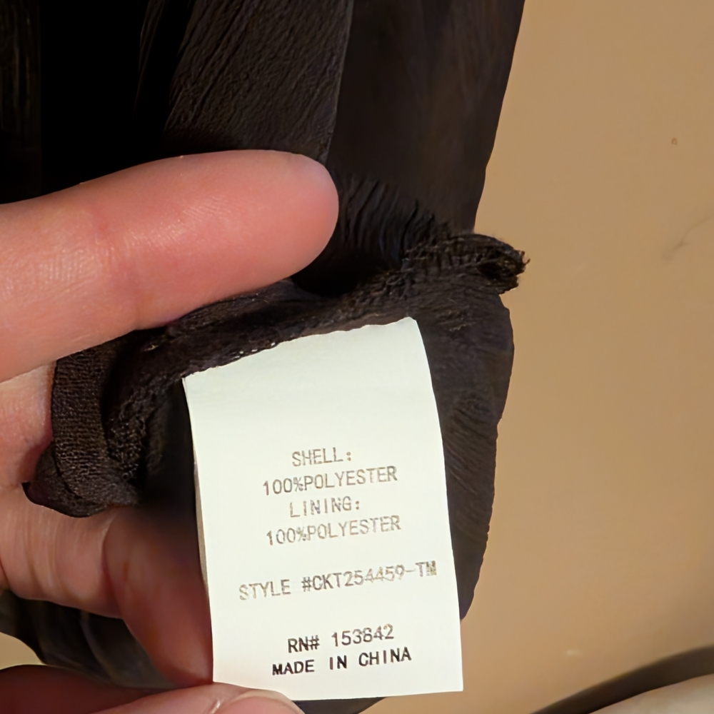 Sheer Brown Ruffle Blouse - Picture 7 of 9